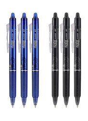 Pilot 12-Piece Frixion Clicker Erasable Gel Pens Set, Fine Point, 0.7mm, Black/Blue