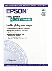 Epson S041133 Photo Quality Glossy Paper, 20 Sheet, 141 GSM, A3 Size, White