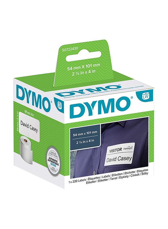 Dymo Labelwriter Labels, Roll of 220, S0722430, White