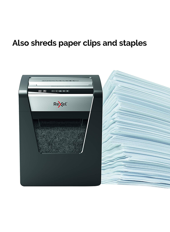 Rexel 10 Sheets Momentum Micro Cut Paper Shredder, 23 Liter Bin, M510, Black