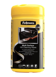 Fellowes Performance Surface Cleaning Wipes Tub, 100 Wipes, White
