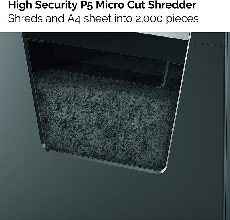 Rexel 10 Sheets Momentum Micro Cut Paper Shredder, 23 Liter Bin, M510, Black