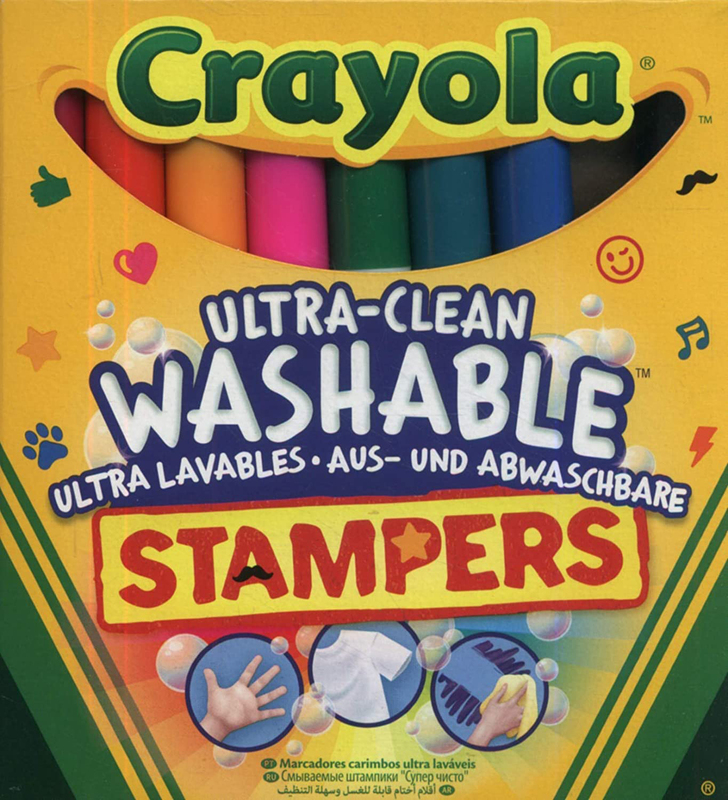 Crayola Ultra-Clean Washable Stampers, 8 Pieces, CY588129, Multicolor