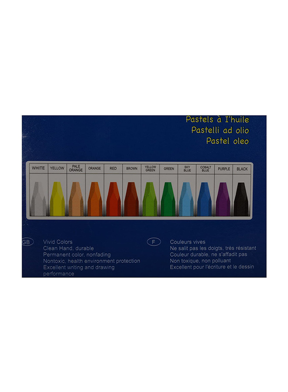 Pelikan Hexagon Oil Pastel Crayons, 12 Pieces, Multicolor