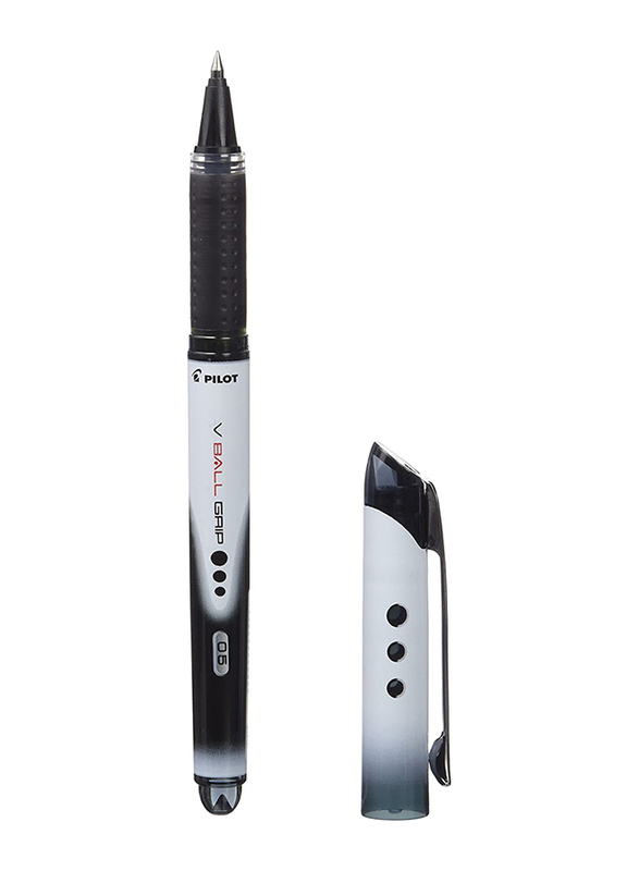 Pilot 12-Piece V Ball Grip Rollerball Pen Set, 0.5mm, Black