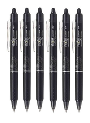 Pilot 6-Piece Frixion Clicker Retractable Fine Rollerball Erasable Pen Set, 0.7mm Nib Tip 0.35mm Line, Blrt-Fr7, Black