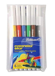 Pelikan Colorella Star Fiber Tip Sketch Pen, 6 Pieces, Multicolor