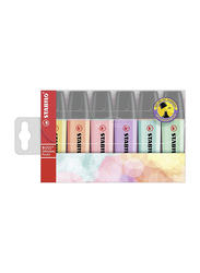 Stabilo 6-Piece Boss Original Pastel Highlighter Pen Set, 2mm/5mm, Assorted Color