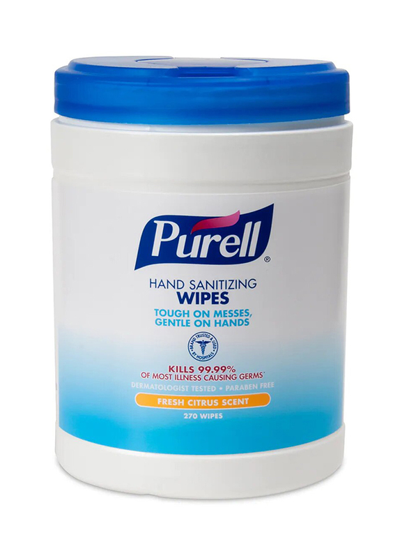 Purell Hand Sanitizing Wipes, 9113-06, White, 270 Sheets