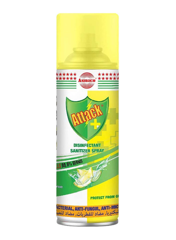 Attack Disinfectant Lemon Sanitizer Spray, 400ml