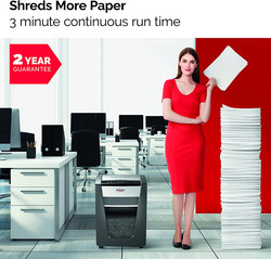 Rexel 6 Sheets Momentum Cross Cut Paper Shredder, 15 Liter Bin, X406, Black