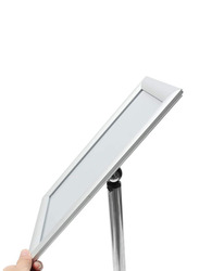 GD Adjustable A4 Metal Display Pedestal Sign Floor Holder Stand Poster, Silver HQ
