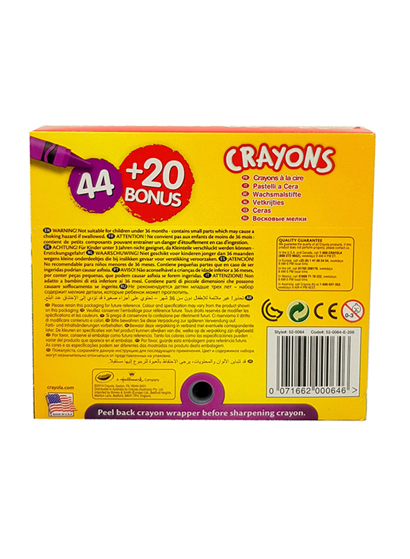 Crayola Crayons, 64 Pieces, CY520064, Multicolor