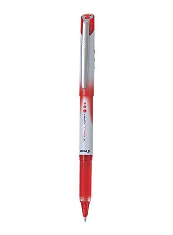 Pilot 12-Piece V Ball Grip Rollerball Pen Set, 0.5mm, Red