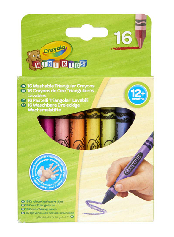 Crayola Minikids Triangular Crayons, 16 Pieces, CY52016T, Multicolor