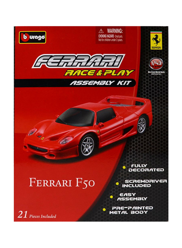 

Bburago Ferrari Kits Car, 1:43 Scale, Red, Ages 1+