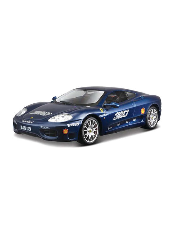 

Bburago Ferrari Racing 360 Challenge Diecast Car, 1:24 Scale, Blue, Ages 1+
