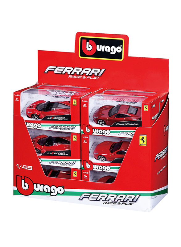 

Bburago Ferrari Race And Play Scale Diecast Car Set, 1:43 Scale, Red, Ages 3+