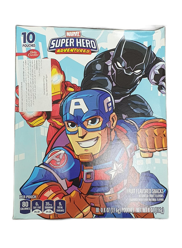 

Betty Crocker Marvel Super Hero Adventures Assorted Fruit Flavored Snacks, 10 Rolls, 226g