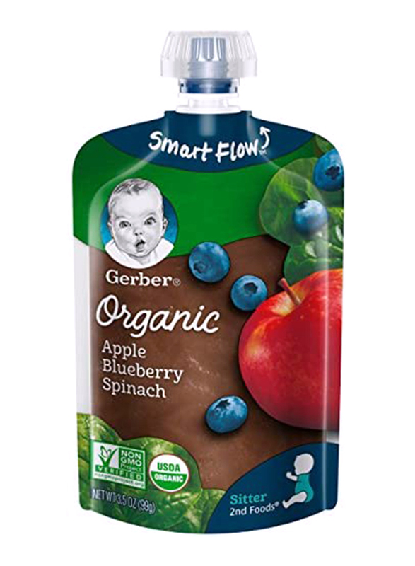 

Gerber 2nd Food Organic Apple Blueberry Spinach Puree, 99g