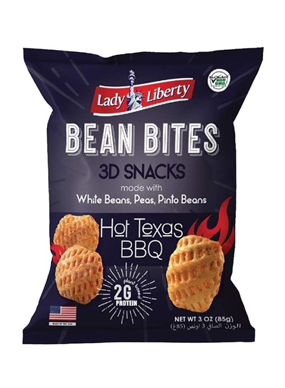 

Lady Liberty Bean Bites Hot Texas BBQ Flavour 3D Snacks, 85g
