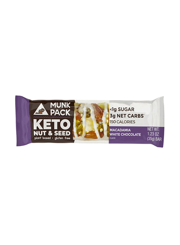 

Munk Pack Keto Nut & Seed Macadamia White Chocolate Flavour Bar, 35g