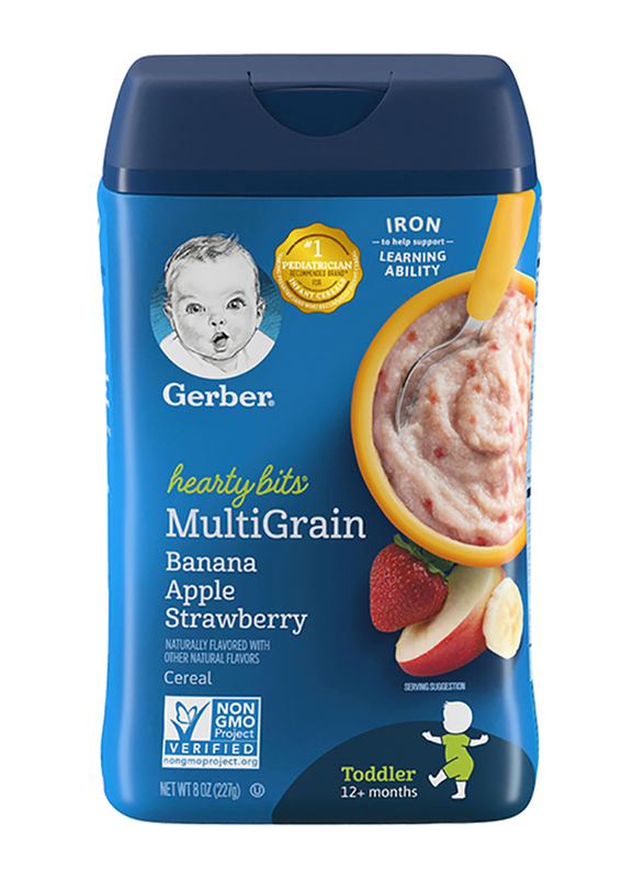 

Gerber Hearty Bits Banana, Apple, Strawberry Baby Cereal, 12+ Months, 227g