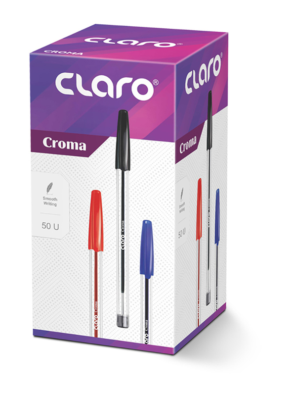 

Claro 50-Piece Croma Ballpoint Pen, 1.00mm, Black