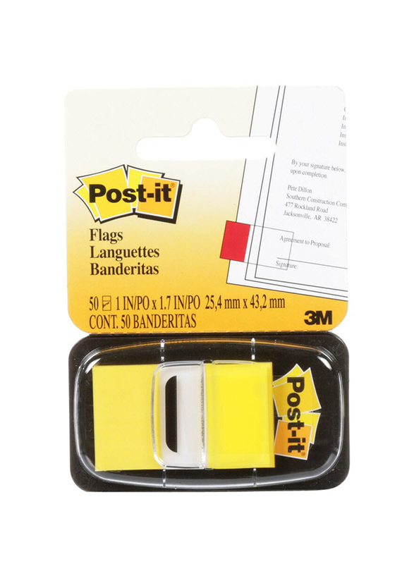 

Post-it 3M Flags Sticky Notes, 50 Flags, 2.54 x 4.32cm, 680-5, Yellow