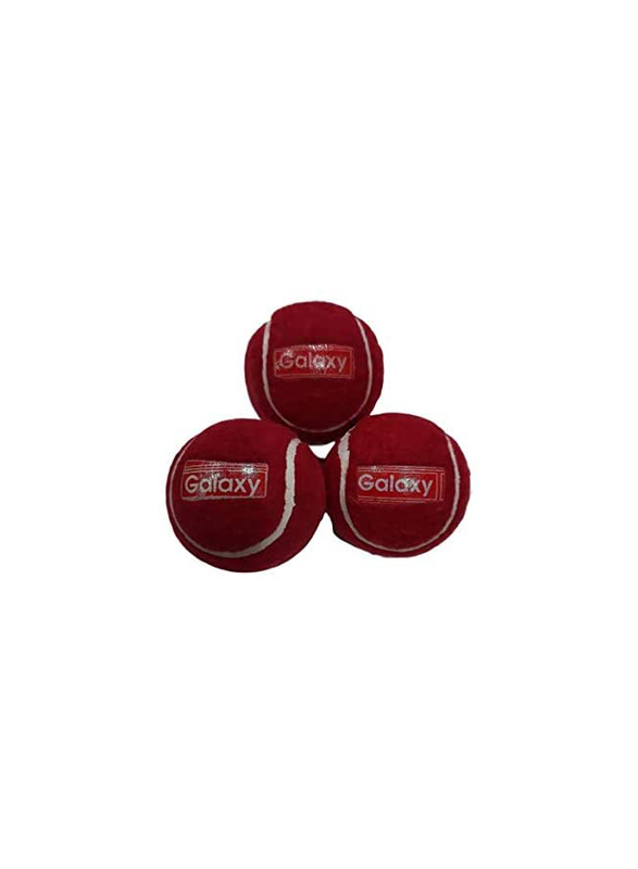 Galaxy 12-Piece Heavy Weight Cricket Tennis Ball Set, Red
