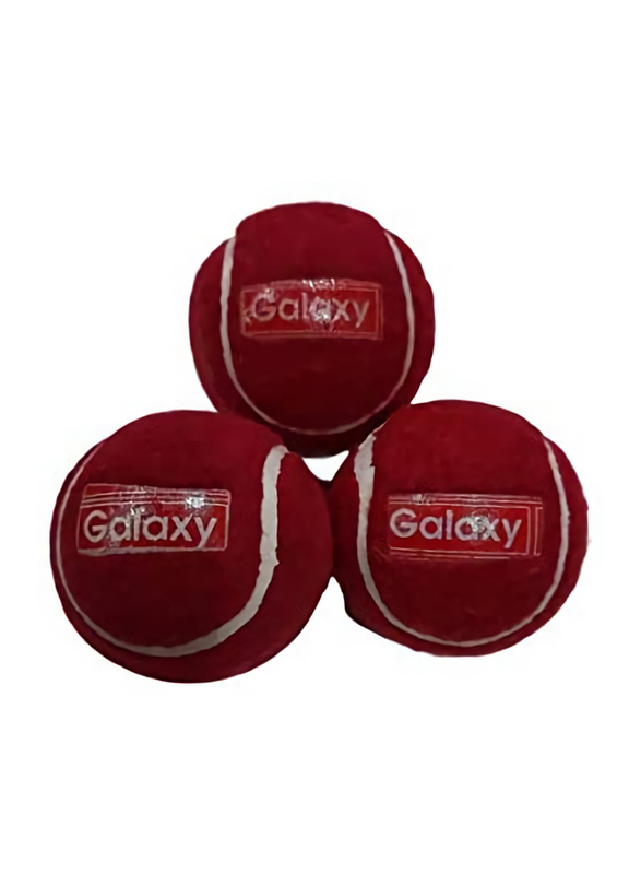 Galaxy 24-Piece Heavy Cricket Tennis Ball Set, Red