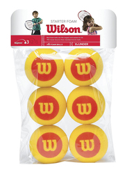 Wilson Starter Foam Tennis Ball, 6 Pieces, Yellow