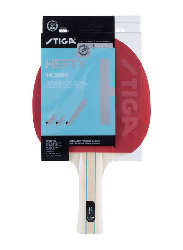 

Stiga Hefty Hobby Table Tennis Racket, Black/Red