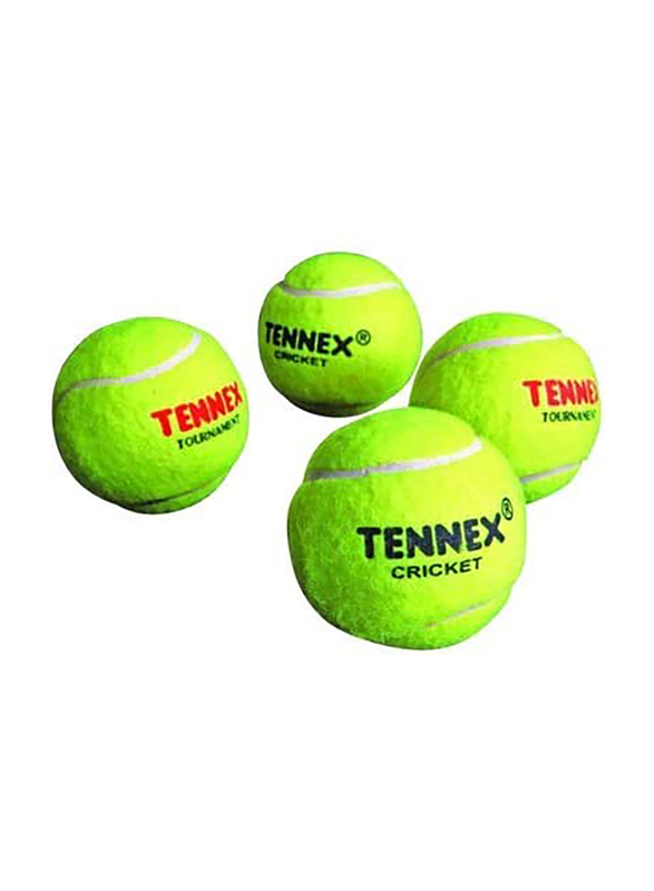 Tennex 60-Piece Cricket Heavy Duty Tennis Ball Set, Yellow