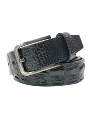 Kingman Men's Formal Belt, Genuine Leather, 8102, 110 cm, Black