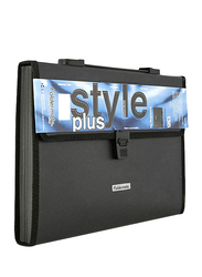 Foldermate Style Plus Expanding File Holder with Handle, FE-136-BK, Black