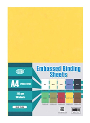 Partner A4 Embossed Binding Sheet Set, 100 Pieces, Yellow
