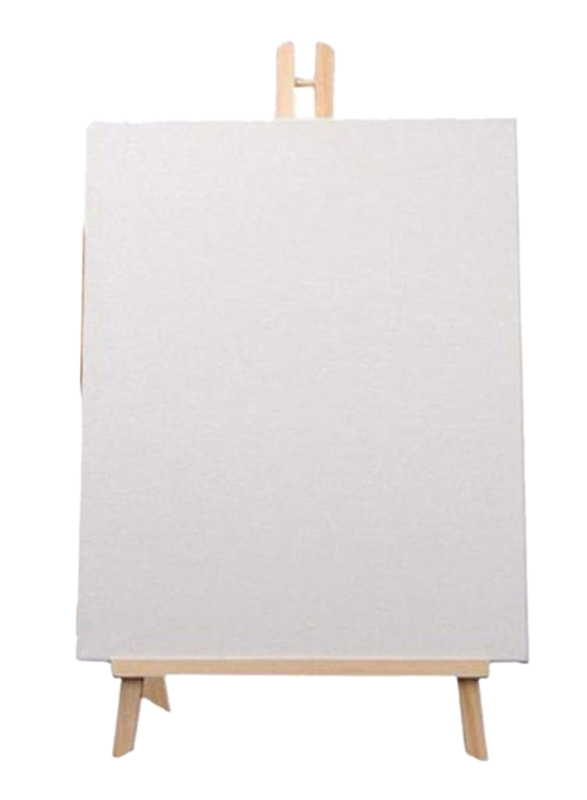 Art Canvas Board with Easel Stand, 35 x 30cm, White/Beige