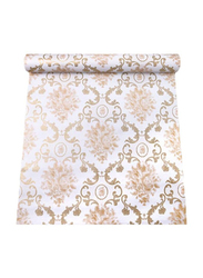 Qiangtie Self-Adhesive Decorative Sticker, 45 x 500cm, White/Gold