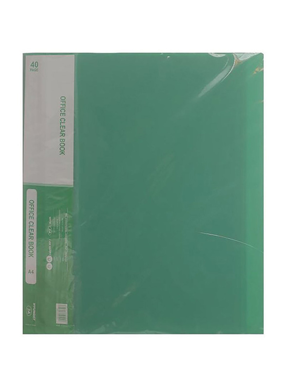 Hyunday A4 Office File Folder, 40 Pockets, ZY40A, Green