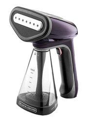 Black+Decker Handheld Portable Garment Steamer, 1500W, HST1500, Black/Clear