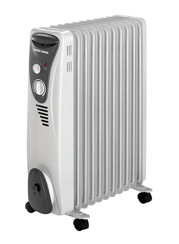 

Black+Decker 9 Fin Oil Radiator Heater, 2000W, OR09D-B5, White/Grey