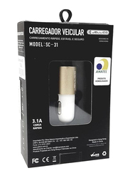 Jellico Dual Port USB Car Charger, Gold