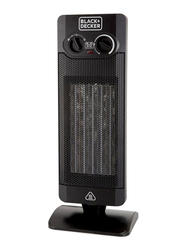 Black+Decker Tower Fan Heater With Dual Heat Setting, 2000W, HX340-B9, Black