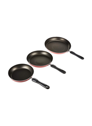 Prestige 3-Piece Non-stick Fry Pan Set, PR21784, Red/Black