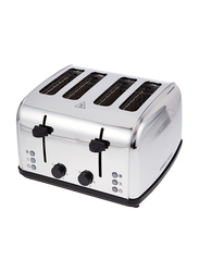 Black+Decker 4 Slice Cool Touch Toaster with Crumb Tray, 1800W, ET304-B5, Silver