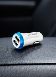 Jellico FC-31 Dual USB Car Charger, 5V, 3.1A, Blue/White