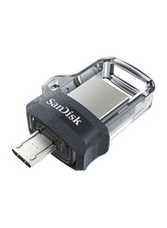 SanDisk 256GB Move The Ultra Dual Drive mUSB 3.0 Flash Drive, Clear/Black