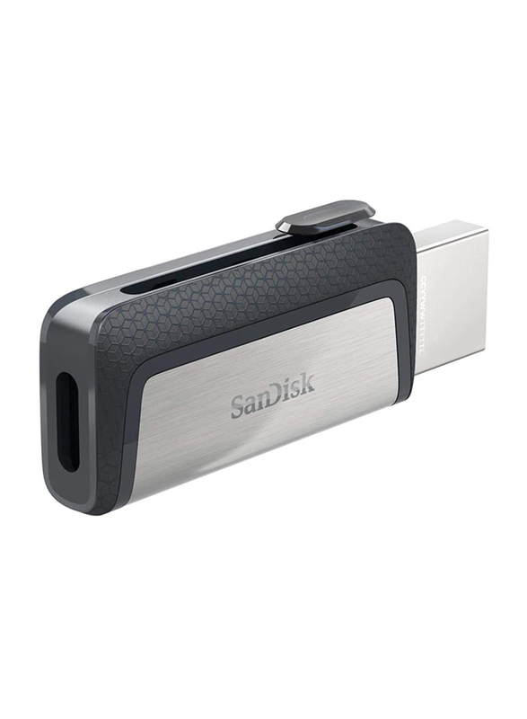 SanDisk 16GB Ultra Dual USB 3.1 Type-C Flash Drive, Silver/Grey