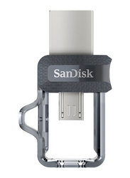 SanDisk 128GB Move The Ultra Dual Drive mUSB 3.0 Flash Drive, Clear/Black